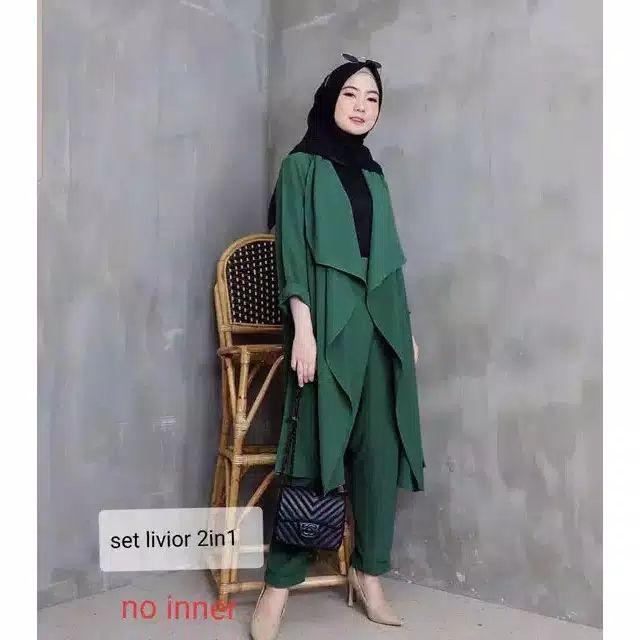 ( PROMO FLASH SALE ) SET LIVIOR 2IN1 /TERBARU /TERMURAH-HIJAU BOTOL