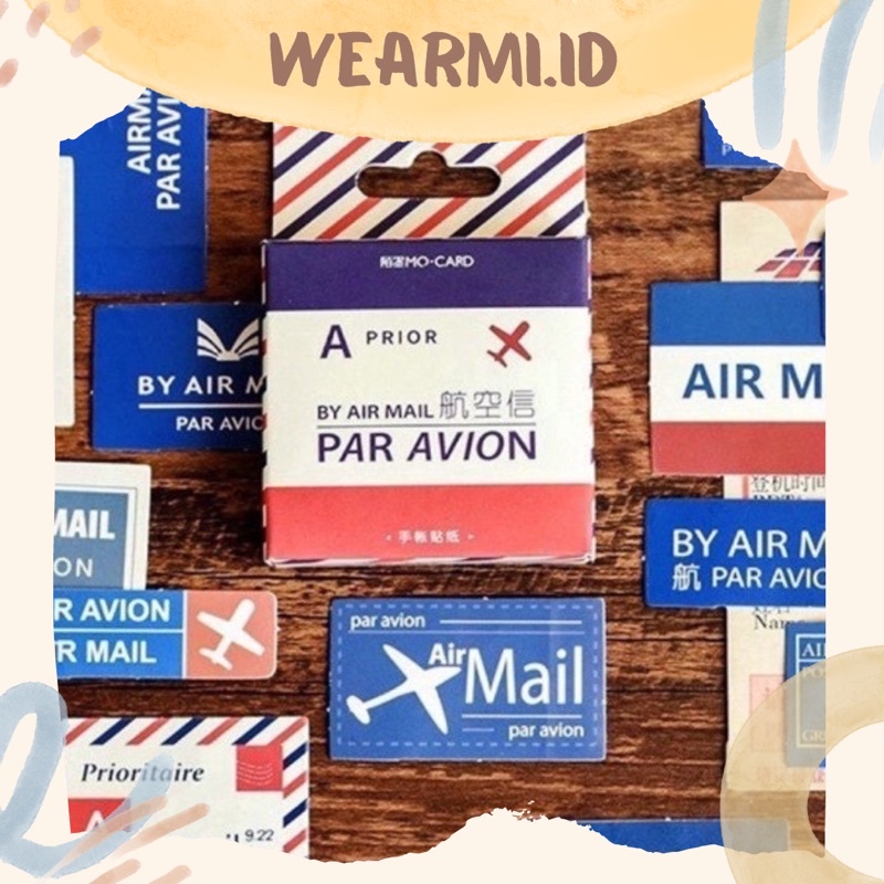 

45 Pcs Deco Sticker Box Planner DIY Scrapbook Stiker Dekor Kotak Colorfull Air Mail Travel