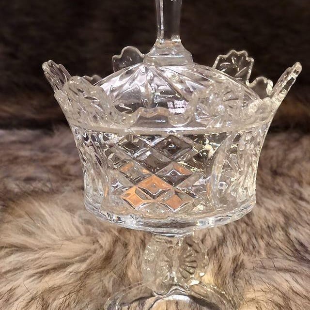 Homedecorbandung_Megaputeri | Barang Antik  | Toples Mahkota Dari Kristal Kaca| Bisa Bayar Ditempat 