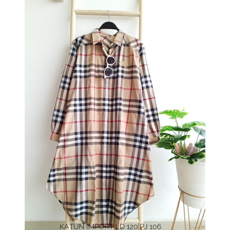 Tunik Katun Import motif kotak