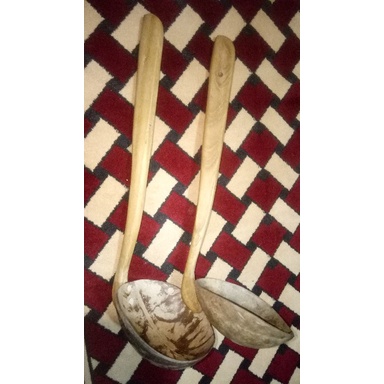 Irus kayu batok kelapa UK. BESAR / centong Kayu / Irus Tempurung kelapa / Irus Batok / Irus Soto