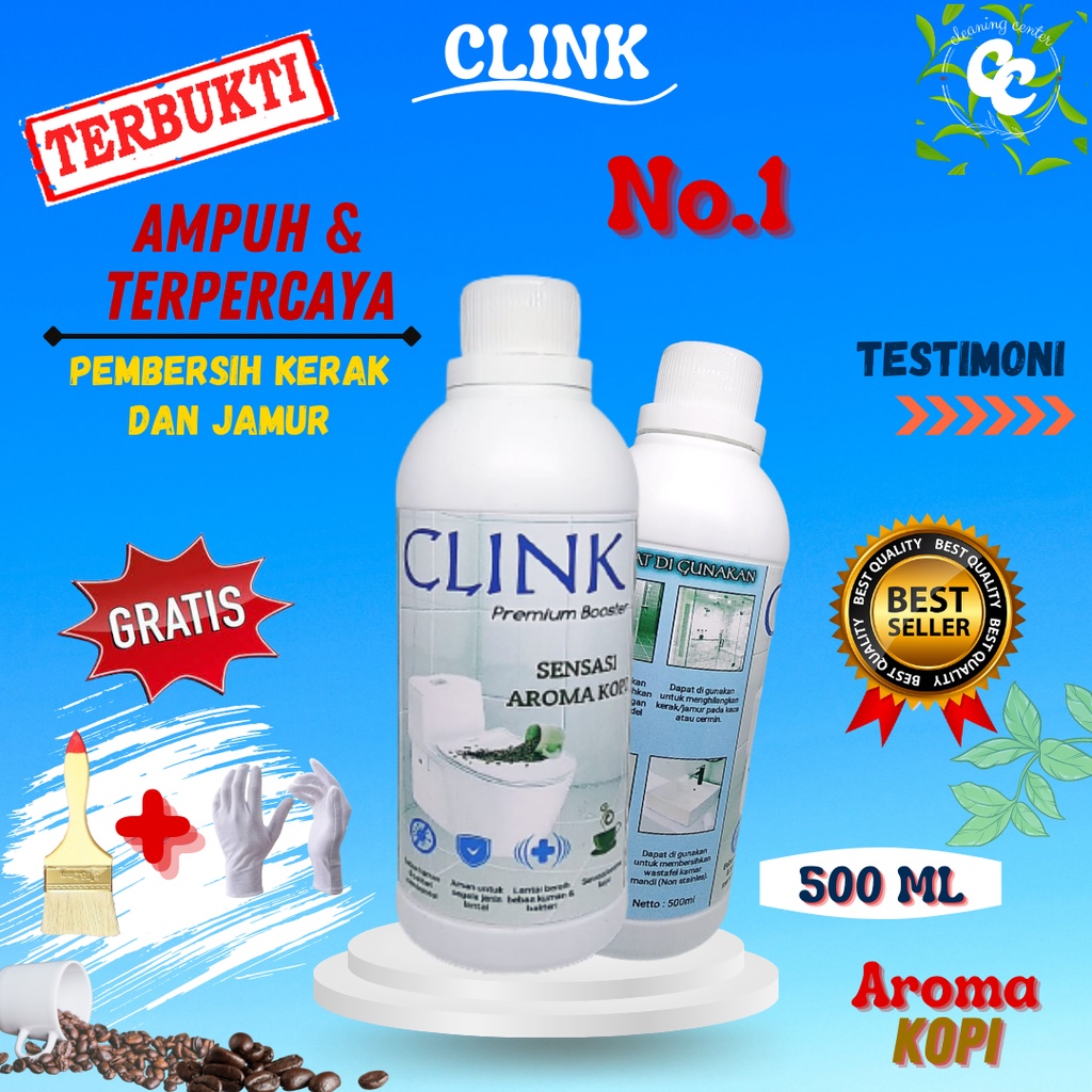 PEMBERSIH KERAK LANTAI KERAMIK PORSELEN UBIN WC TOILET CLOSET KAMAR MANDI CLINK PREMIUM CAIRAN PEMBE