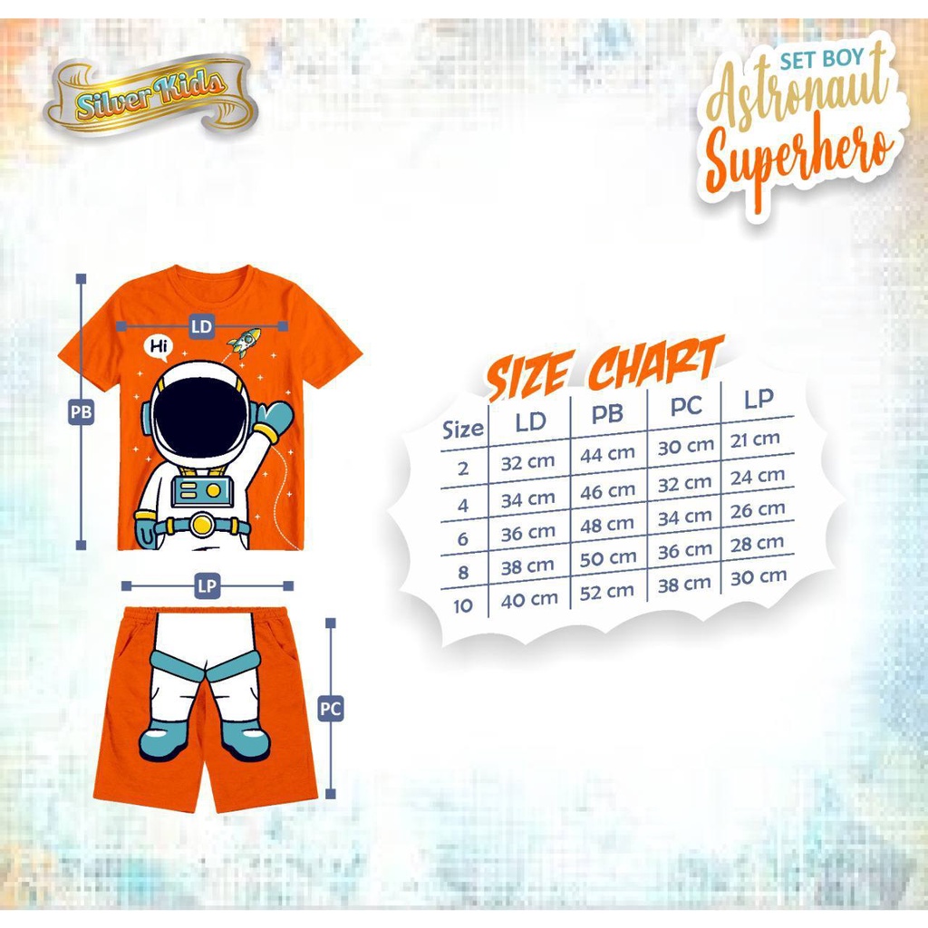 Setelan anak Mix Superhero Astronot by Silver kids