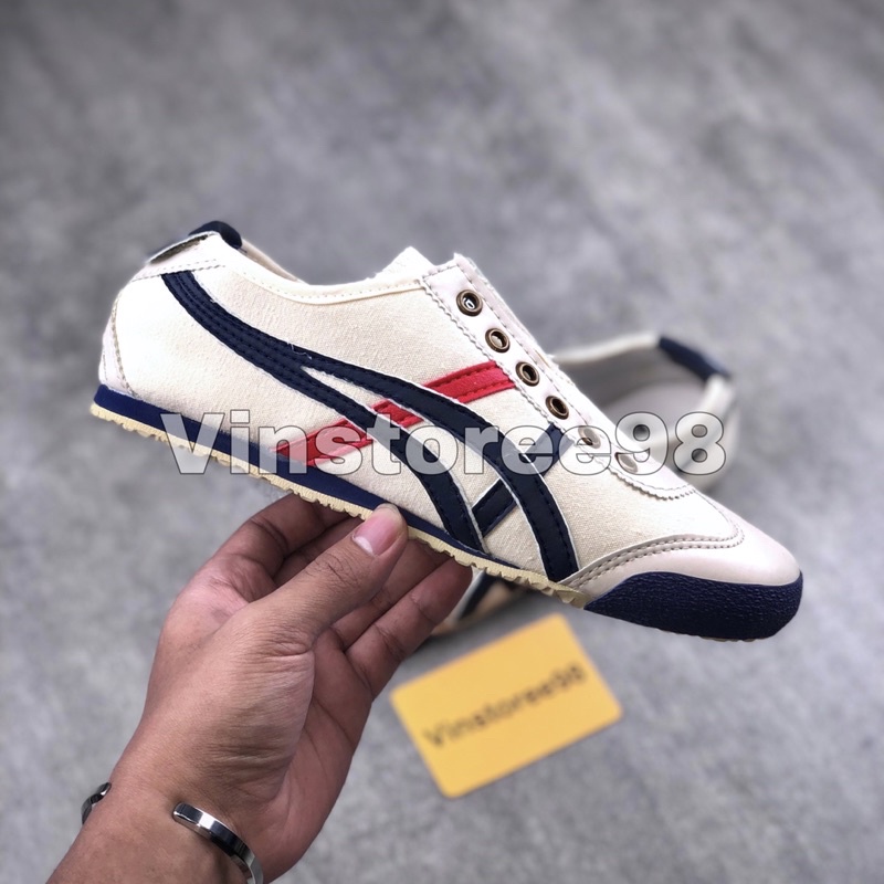 Sepatu slip on cream navy merah red best seller sepatu tanpa tali 36-43