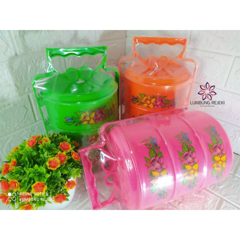 Rantang Plastik susun 3 /Rantang plastik dx Susun 3  /Rantang plastik murah / Rantang susun Warna