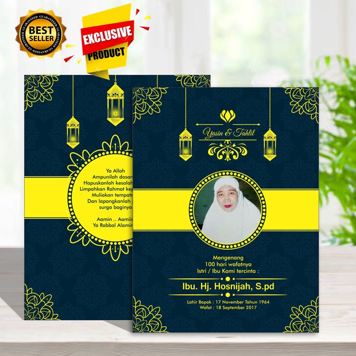 buku yasin dan tahlil 64 Hal (Arab tanpa terjemah) Custom nama & foto