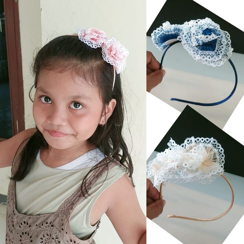 Bando bunga rose bando flower crown bando renda bando anak korea bando bunga  mawar