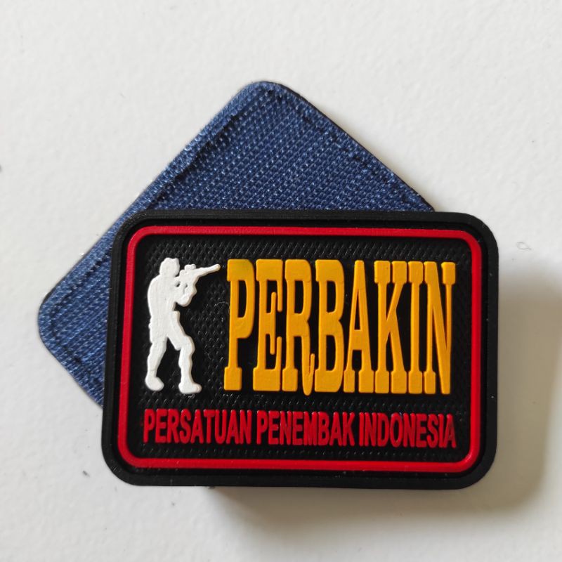 PATCH RUBBER LOGO PERBAKIN (PERSATUAN PENEMBAK INDONESIA) /TEMPELAN EMBLEM KARET VELCRO HUNTING