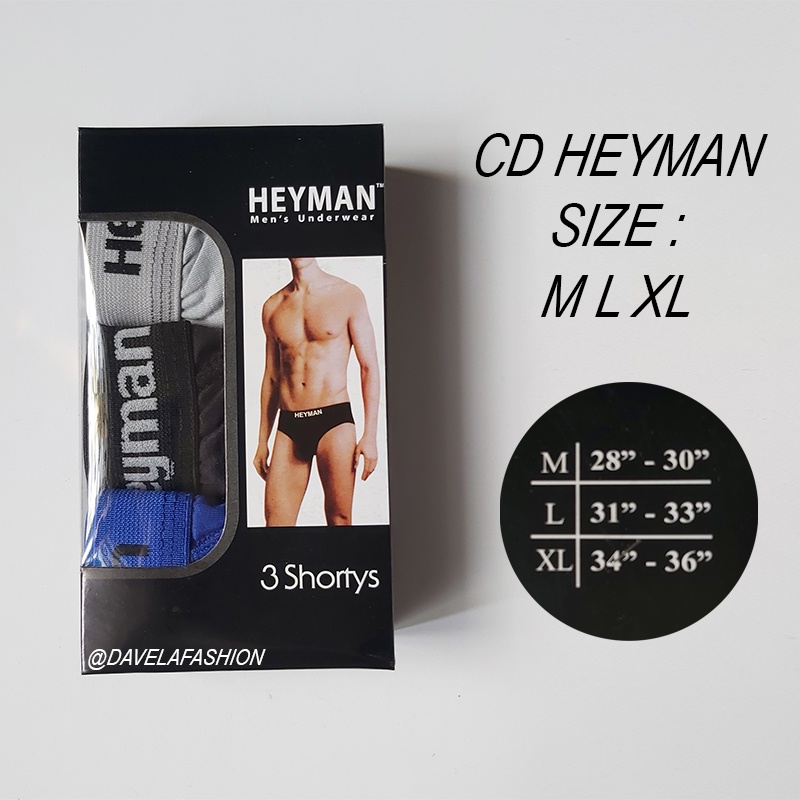 Davela Fashion Mens Underwear CD Heyman Celana Dalam Pria 3 Pcs