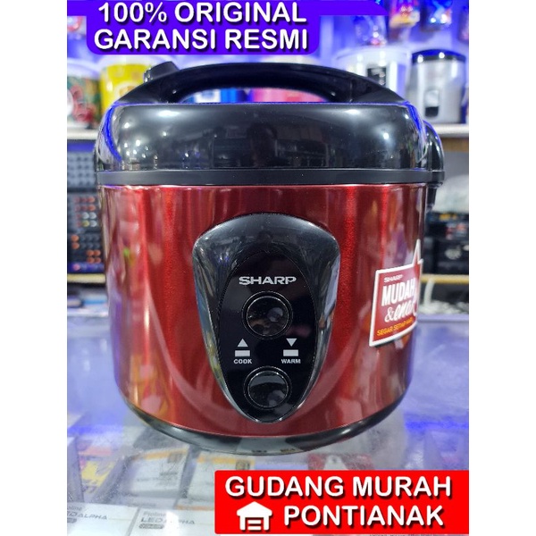 Ricecooker sharp 1,8 Liter 1.8 penanak nasi magicom anti lengket hitam tidak kerak Body warna Merah