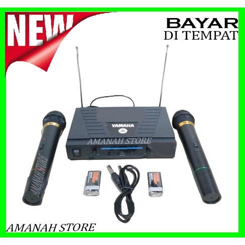 Yamaha Mic Wireles Double UHF ym-66 Suara Mantap -Limitid Edition