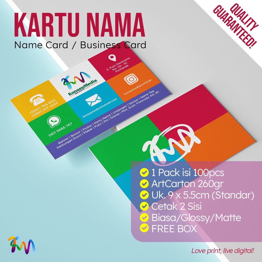 Jual Kartu Nama Cetak Sisi Free Box Kotak Kartu Nama Shopee Indonesia