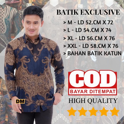 KEMEJA BATIK PREMIUM Batik Pria Lengan Panjang Batik PUTRAMAHKOTA kemeja Batik Reguler M L XL XXL