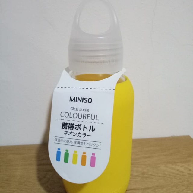 Miniso glass bottle 250ml yellow