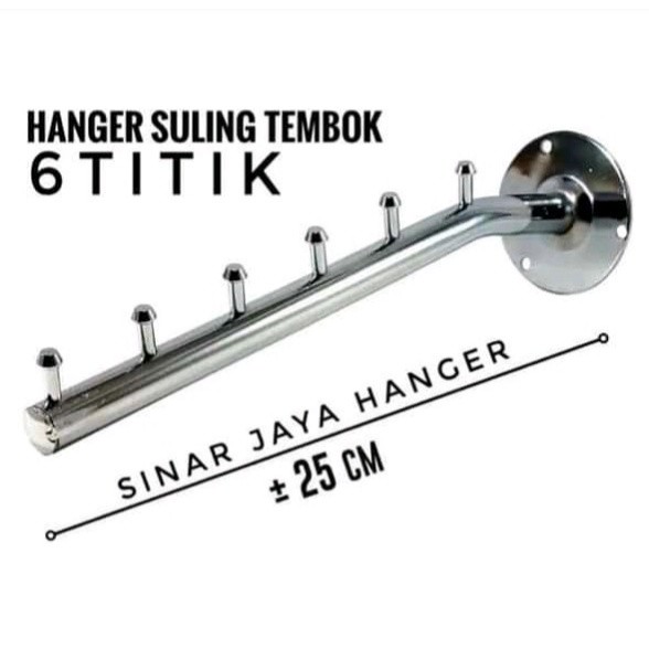 HANGER GANTUNGAN BAJU HANGER SERULING 6 CANTEL