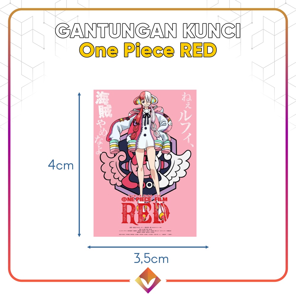 GANCI ONE PIECE RED Keychain Anime Movie Gantungan Kunci Luffy Zoro Sanji Nami Brook Usop Jinbei Chopper Robin Franky Vivi Shanks Uta