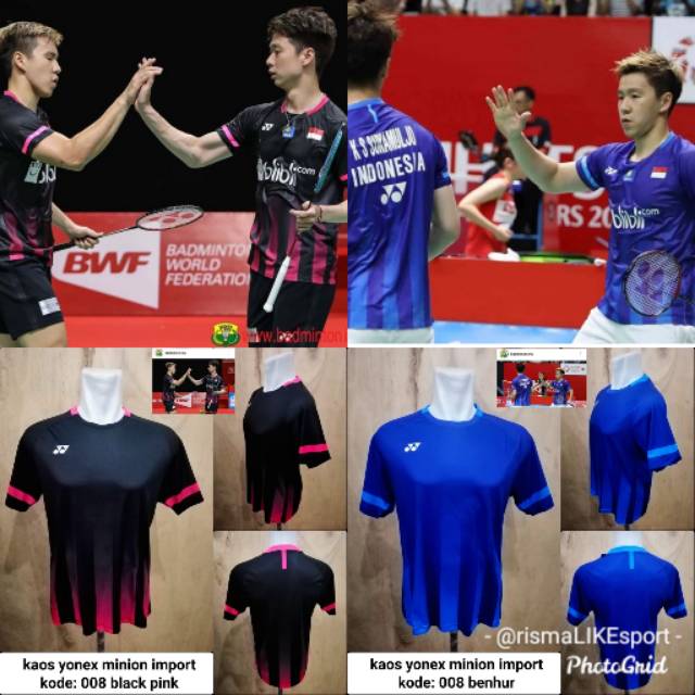 Baju dan Setelan Kaos  Jersey Badminton  Yonex Grade Ori 