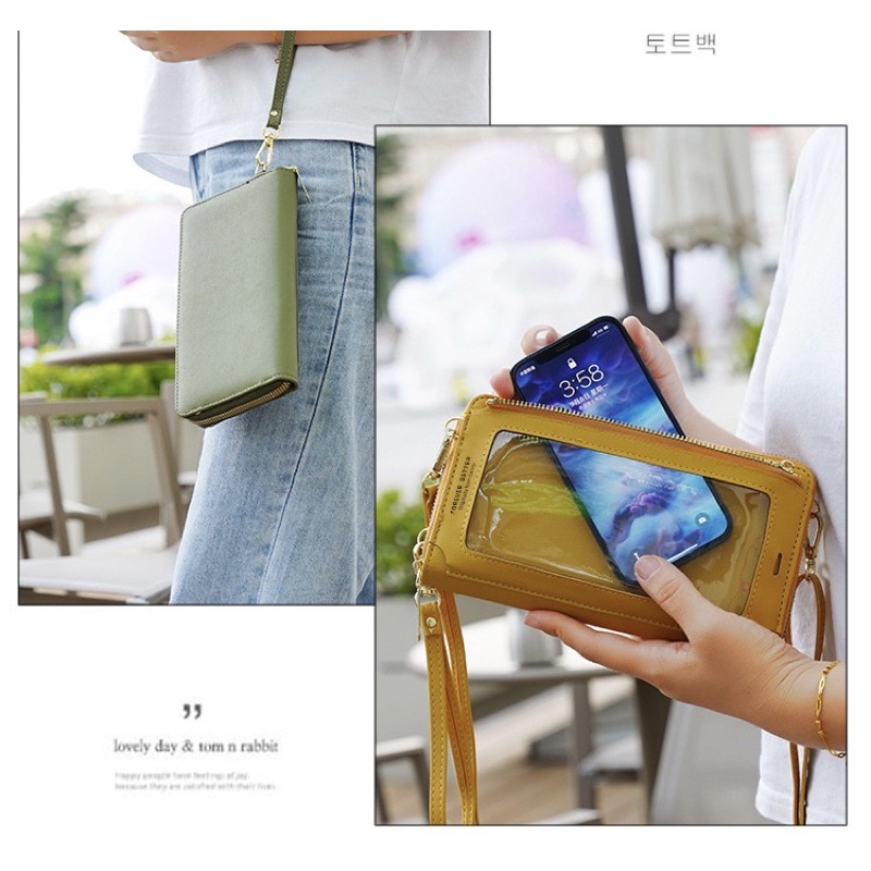 Tas Selempang Mini Wanita Tas Kulit Dompet Hp Cewek Touchscreen L063 LN