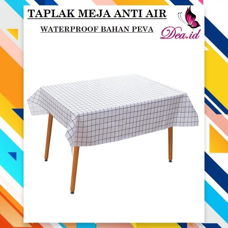 [DEASTORE] TAPLAK MEJA WATERPROOF TAPLAK MEJA ANTI AIR MOTIF KOTAK KOTAK BAHAN PEVA