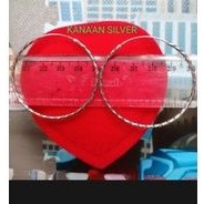 Anting ring fashion ukir dewasa kilau kualitas terbaik perak asli 925/silver lapisan mas putih murni