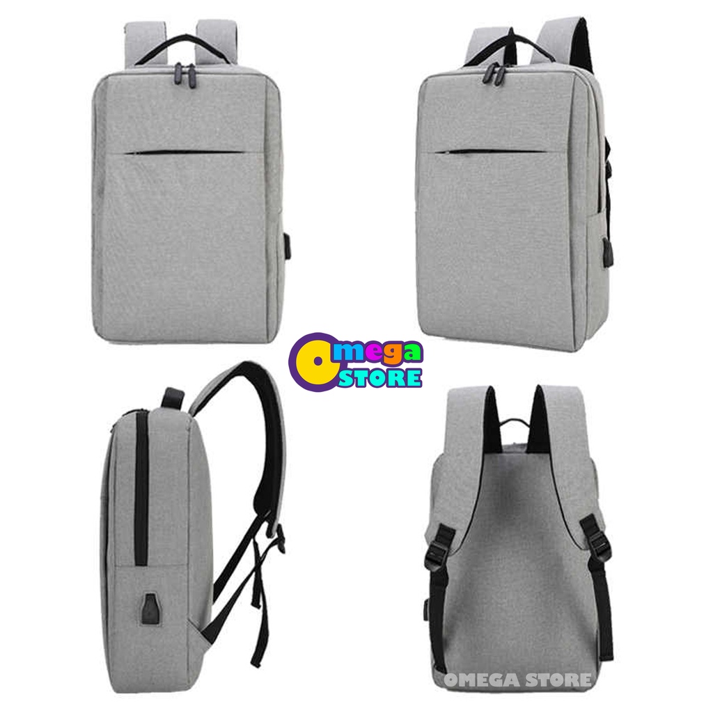 [O&amp;S] Tas Ransel Pria Kasual Backpack Laptop 15.6Inc Dengan USB Charger Bahan Premium-OS108