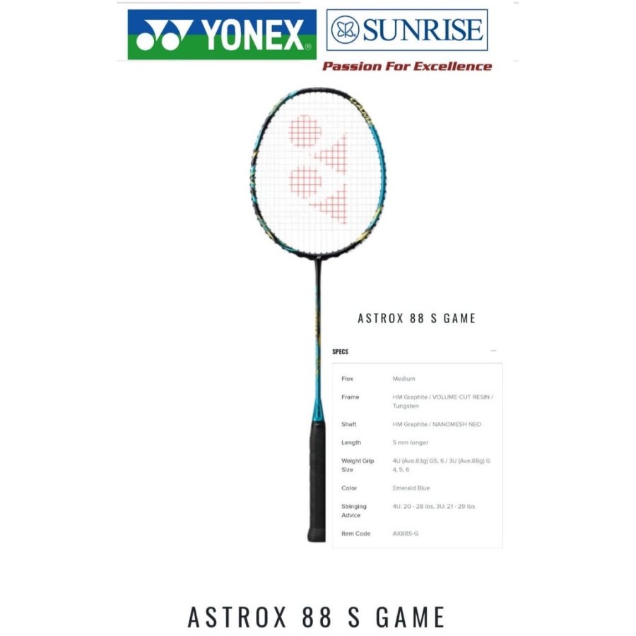 Raket Badminton Bulutangkis YONEX ASTROX 88 S 88 D GAME ORIGINAL