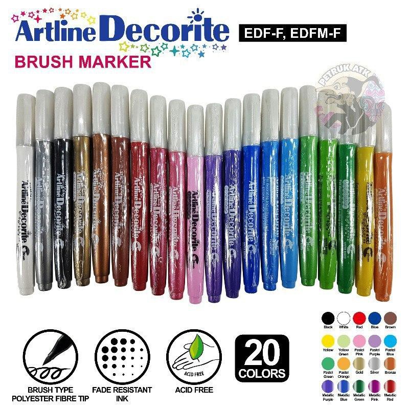 

[PCS] SPIDOL ARTLINE DECORITE DEKORASI MULTI PURPOSE (BRUSH & BULLET TIP MARKER) EDF-F 1.0 MM*