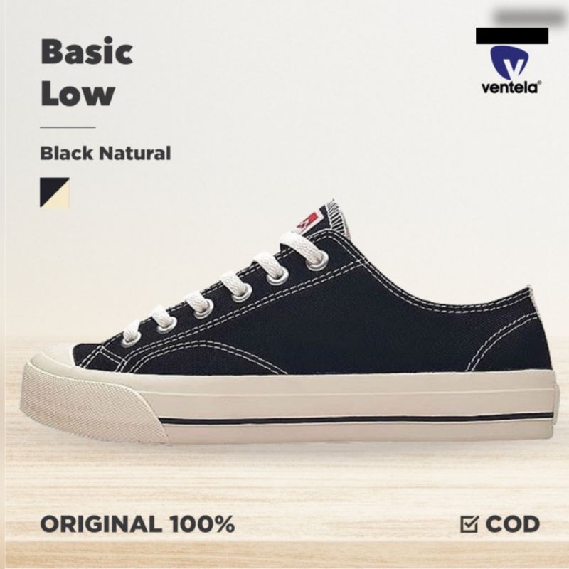 SEPATU VENTELA BASIC LOW Black Natural ®️ ORIGINAL TOP SELLER / Vantella / Ventela Shoes