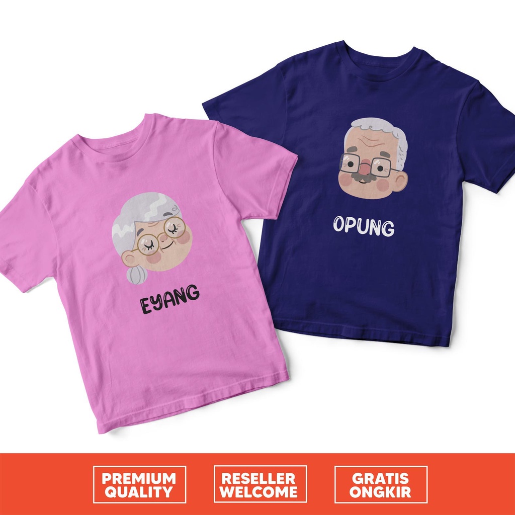 [KAOS] couple face family kakek nenek opung eyang engkong emak full cotton best quality