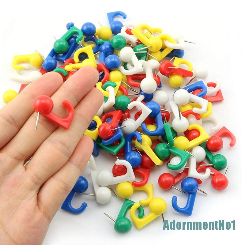 (AdornmentNo1) 50pcs / Kotak Kait Gantung Kepala Bulat Bahan Plastik