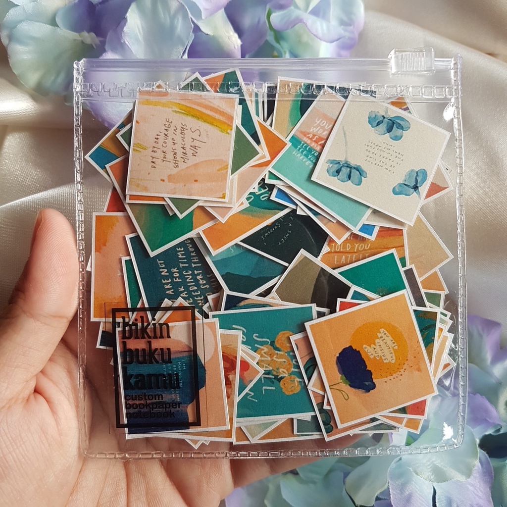 

88pcs Mini Sticker Stiker Jurnal HVS FREE ZIPLOCK POUCH - Quotes