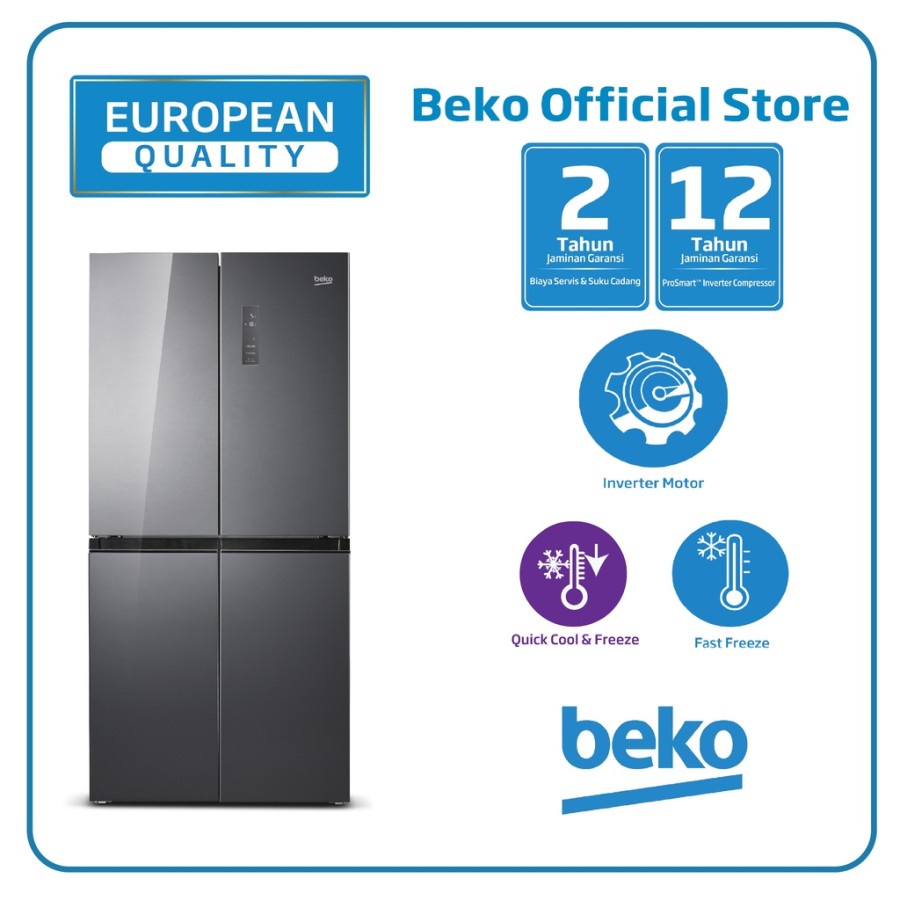 BEKO KULKAS SIDE BY SIDE 4 PINTU MULTIDOOR INVERTER GNO5001GS