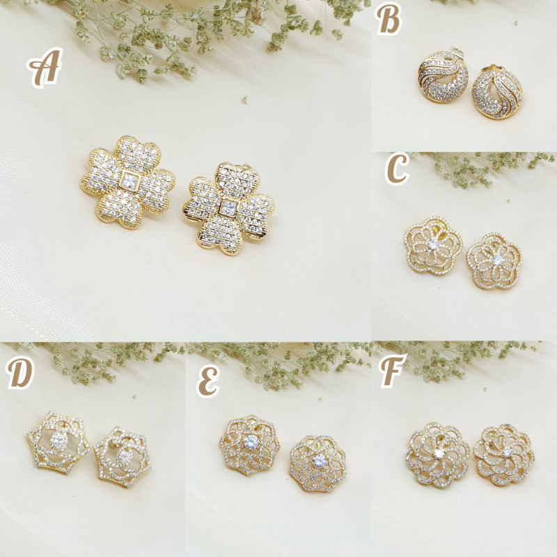 anting fashion korea luxury full stone gold colour