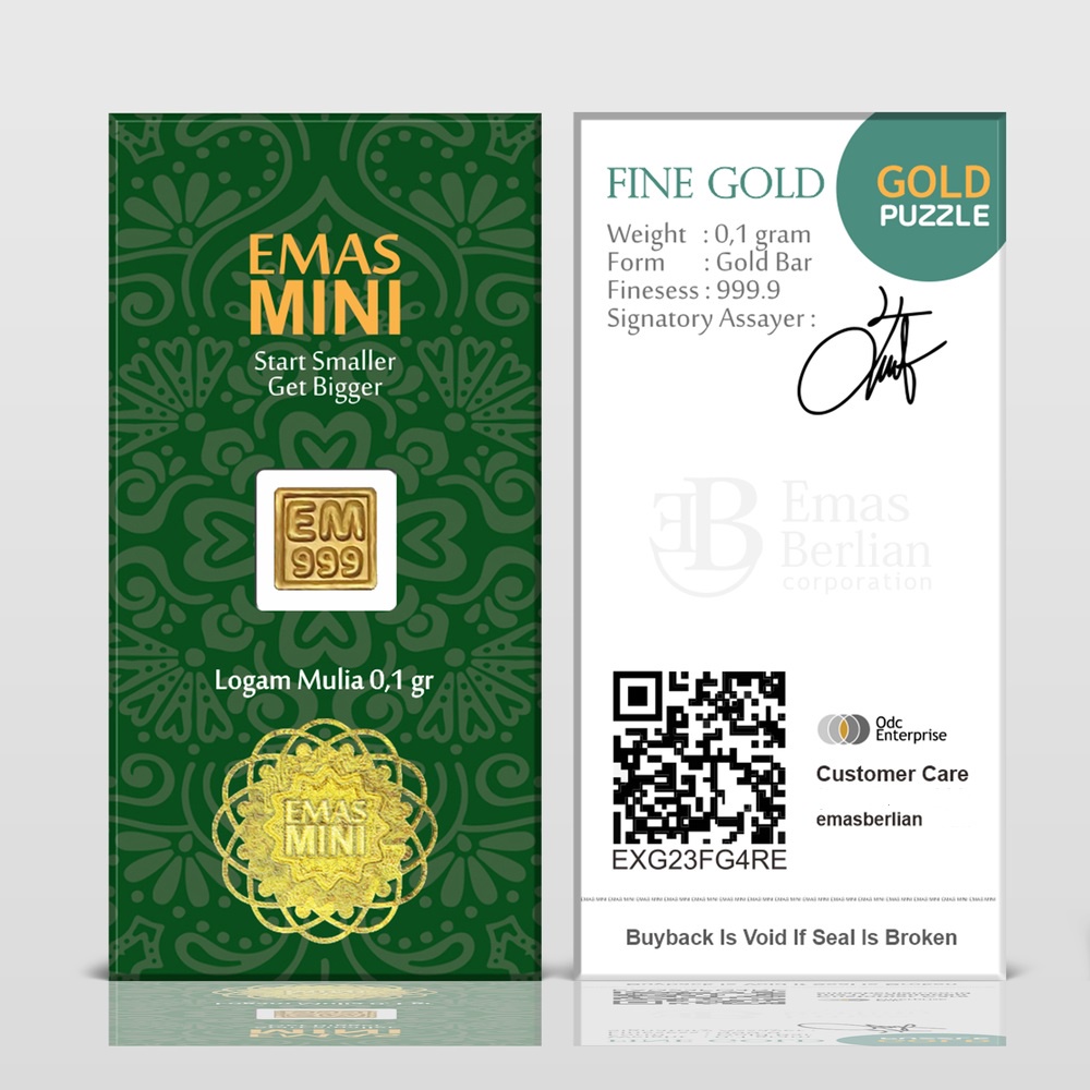 Emas Mini 0,1 Gram | 0.1 gr Logam Mulia Gold 24K