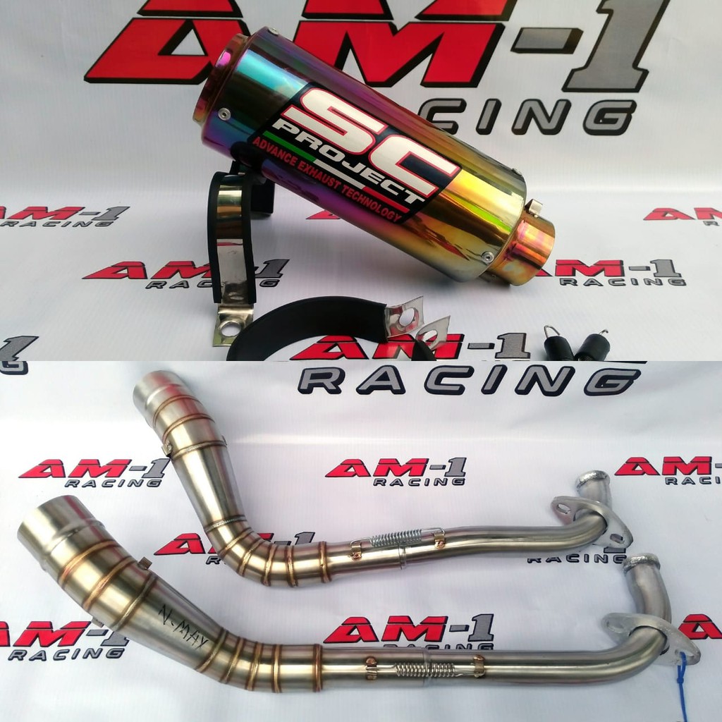 Knalpot Racing Sc Project Pelangi Mio Sporty Beat Fi Karbu Xride Vario 110