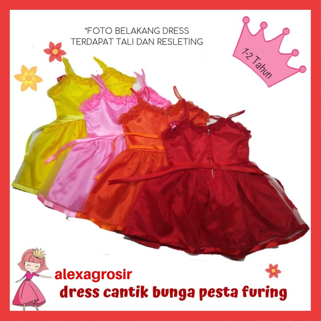 DRESS ANAK CANTIK FURING 1-2 TAHUN -ALEXAGROSIR