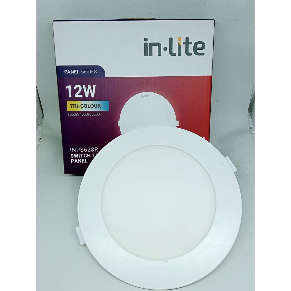 (BERGARANSI 1 TAHUN) INLITE Downlight Led Panel Inbow 12 Watt BULAT