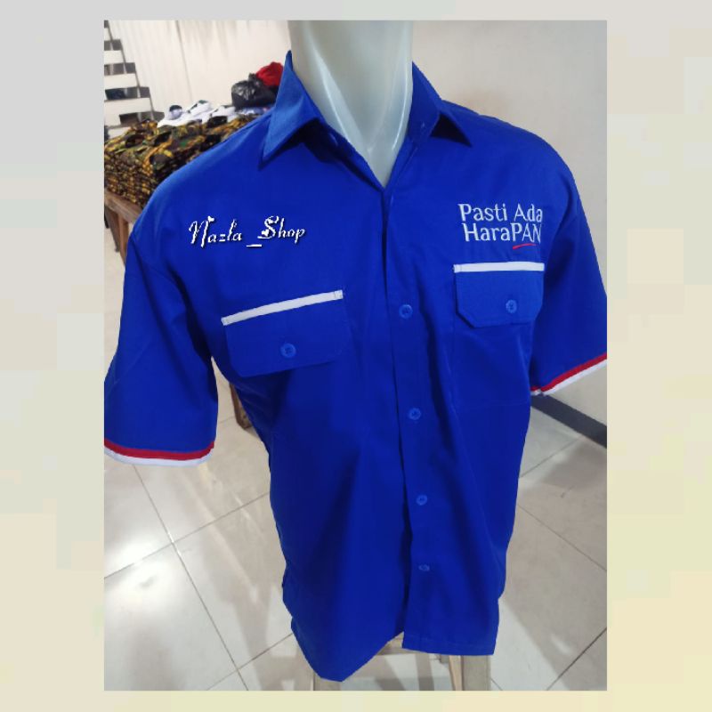Kemeja lengan pendek partai PAN model terbaru/partai PAN/kemeja PAN