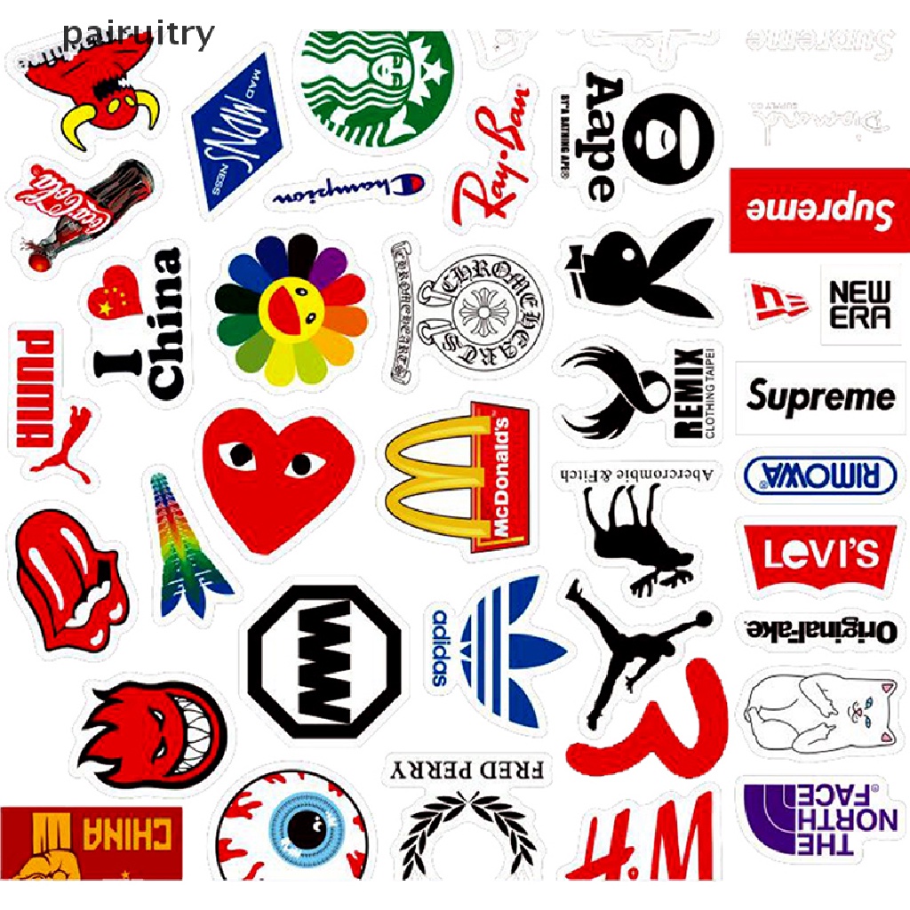 Prt 58Pcs Stiker LOGO Untuk Skateboard / Laptop / Koper / Gitar / Sepeda / Mobil PRT