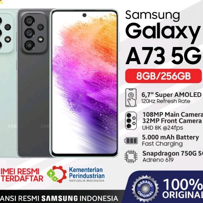 SAMSUNG A73 RAM 8 256 GARANSI RESMI NEW BARU 100% ORI