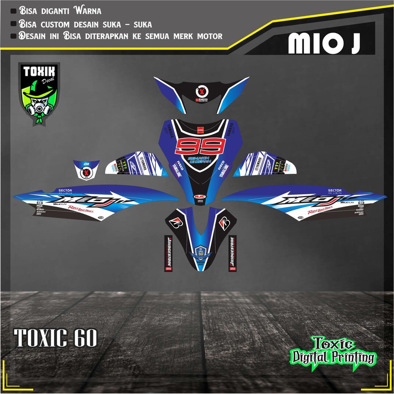 Sticker Decal YAMAHA MIO SPORTY MONSTER BIRU