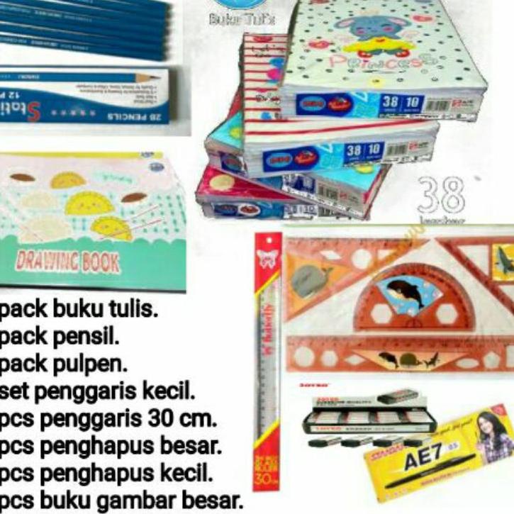 

Terbaru.. 8 IN 1 PAKET PERLENGKAPAN BUKU SEKOLAH / ALAT TULIS SEKOLAH MURAH