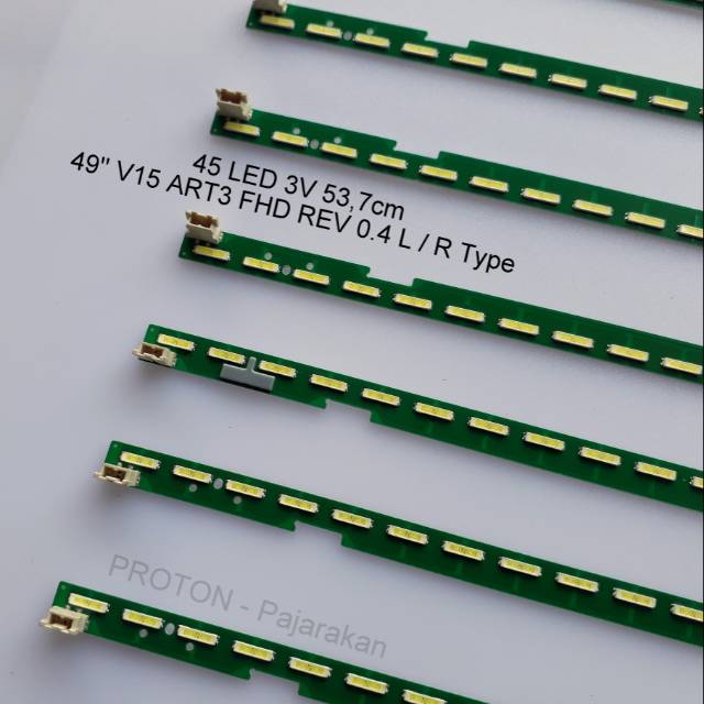 Lampu Backlight TV LG 45 LED SMD 3V 54cm 2 pin 135V  49" V15 ART3 FHD REV 0.4 L R Type NFT-ME9 94V-0