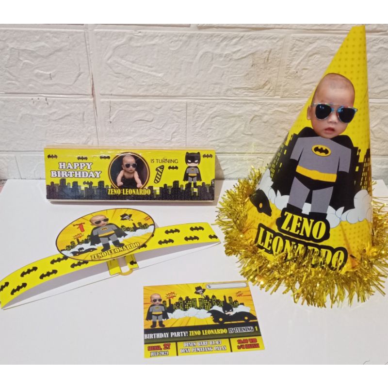 Undangan ultah/topi ultah custom