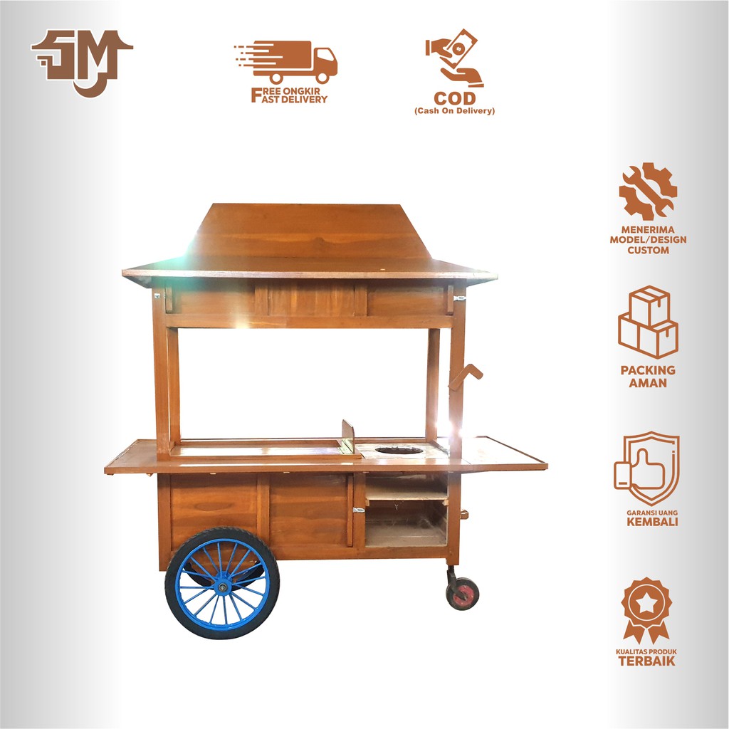 Gerobak Jualan Grobak Angkringan Joglo Roda 3