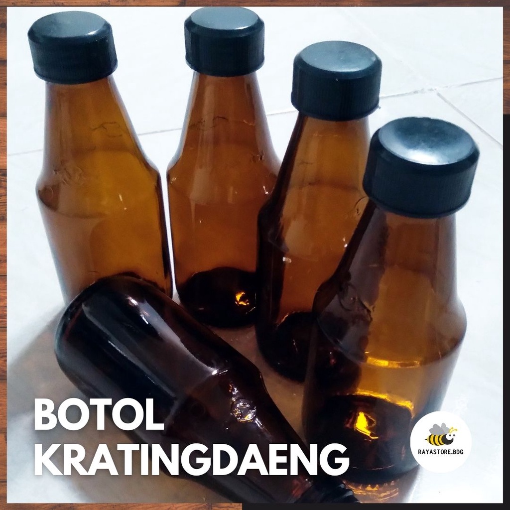 Botol Kaca Bekas Minuman Kratingdaeng - 150 ml (sudah beserta tutup plastik)