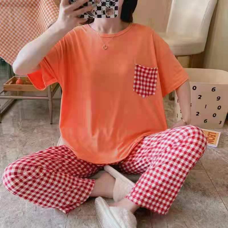 KAWAI BAJU TIDUR SETELAN PIYAMA CP KOTAK OVERSIZED IMPORT