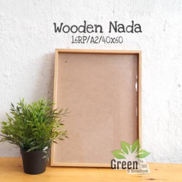  Frame  foto kayu  16RP A2 40x60cm Wooden Nada Bingkai Foto 