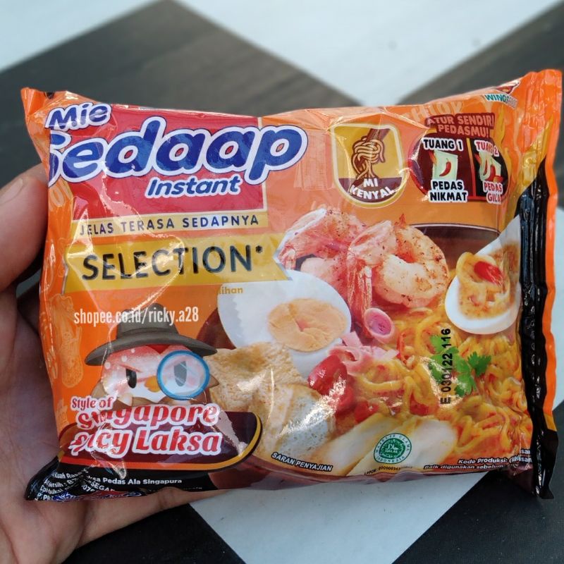 

Mi Instan Selection Singapore Laksa Spicy Pedas Nikmat Gila Dua Level