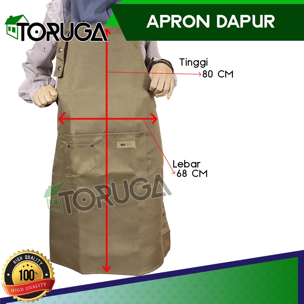 Celemek Dapur Apron Masak Chef Barista Pocket Kantong Anti Air Keren Multifungsi Banyak Motif Variant